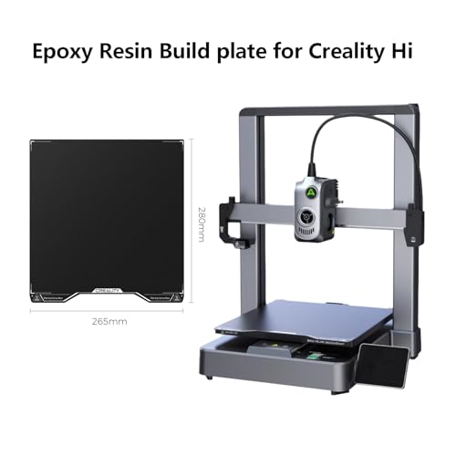 Creality Hi Epoxy Resin Build Plate, 280X265mm Flexible Spring Steel Plate Printing Bed Platform for Creality Hi, Epoxy Resin Particle Coating, Heat-resistant & Wear-resistant
