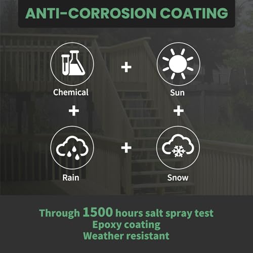 Wood Screws #10 x 3 310PCS #10 x 5 105PCS, FIXLINK Deck Screws, Epoxy Coated, T25 Star Bit Above 1500 Hour Salt Spray Coating Outdoor Decking Screws Excellent Rust Resistant for Wood Fence, Green