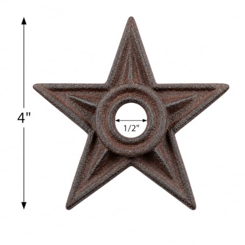Cast Iron Texas Lone Star Decorative Stars Washers, 4", 12 Count