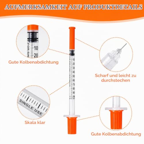 20 x 1ml/cc Plastic Tube, 29Gx13mm Multi-Purpose Measuring Tools | Clear scale plastic tube for refilling scientific laboratories, plant irrigation, individually packaged
