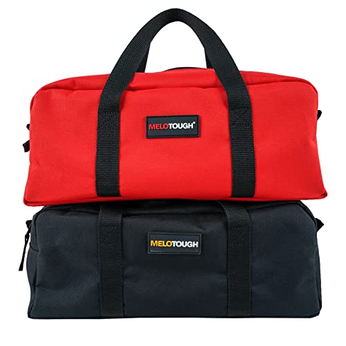 MELOTOUGH Utility Tool Tote Bag Tool Organizer Bags + Utility Rudded Tool Bag Small Canvas Tool Bag with Zipper