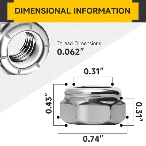 Mywish 50Pcs 3/8 Rivet Nuts & 40 Pcs3/8-16 Lock Nuts, 304 Stainless Steel Flat Head RIV Nuts, Hex Nuts Nylon Insert Locknuts, Rivnuts Rivets Nutserts, Rivets for Metal Hardware Nuts, Knurled Body