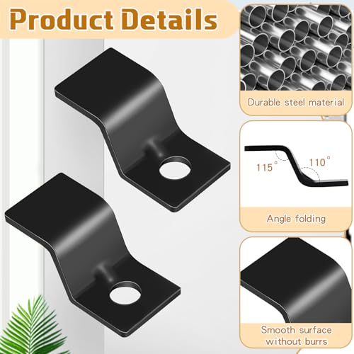Ferraycle 200 Sets Z Clips Table Top Fasteners with Screws, Black
