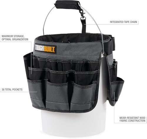 ToughBuilt - 5-Gallon Bucket Organizer, 60-Pocket Tool Organizer, TB-85