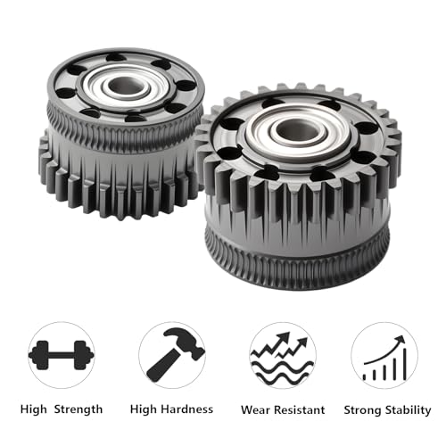 2Pack Extruder Gear Kit for Creality K2 Plus, 3D Printer Wear Resistance DLC Coating Hardened Steel Extrusion Gear Kit for K2 Plus Combo K2 Series