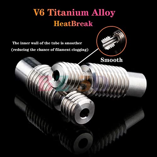 V6 All Metal Hotend,Prusa i3 MK3S MK3 MK2 MK2S 3D Printer Hotend,V6 Titanium Alloy Heatbreak,Brass Nozzle 0.4mm,V6 Heater Block Aluminum,V6 Heatsink for V6 Hotend. Brass Nozzle Kit