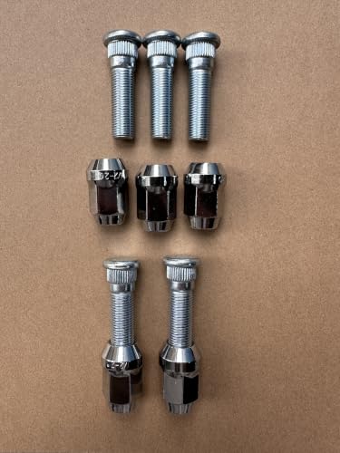 5pcs Front Wheel Studs 610-449 1/2-20 0.625 in. Knurl 1.93 in. Length with Lug Nuts Replacement for Jeep Wrangler 1999-2006, TJ 1997-2006