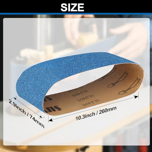 3x21 Inch Sanding Belts, 21 Pcs 7 Grits Sizes (3 Each Of 40/60/80/120/150/240/400 Grits) Zirconia Belt Sander Paper for Woodworking Metal Paint Polishing, Stainless Steel, Cars, And Furniture 1