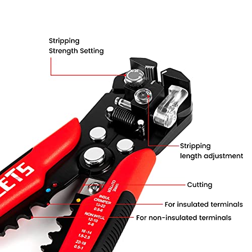 KAIWEETS Digital Multimeter with Case, DC AC Voltmeter, Ohm Volt Amp Test Meter and Continuity Test Diode Voltage Tester | Wire Stripper - 3 in 1 Automatic Self Adjusting Wire Stripping Tool