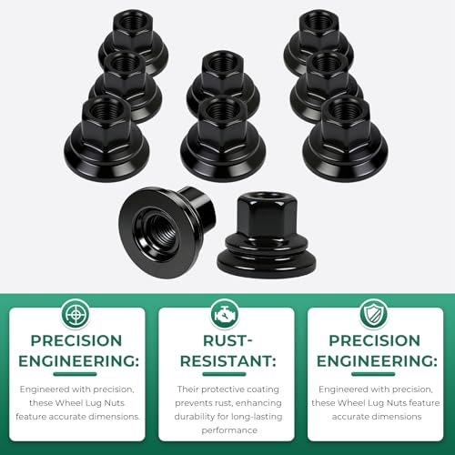 Flange Wheel Lug Nut 10-Pack Compatible with Dodge Ram 3500, 4000, 4500, 5500 2012-2024 Replaces # 6509424AA