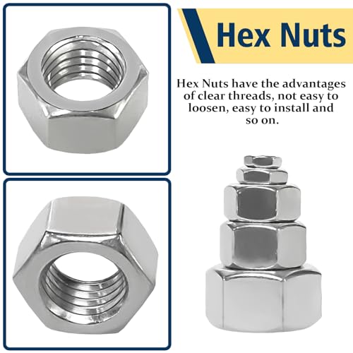 150pcs SAE Hex Nuts Assortment Kit & Vifmy Spring Lock Washers Assortment Kit(1000 Pack)
