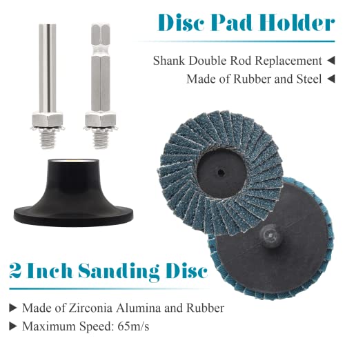 Bonsicoky 48 Pcs 2 Inch 40 Grit Sanding Discs with Disc Pad Holder