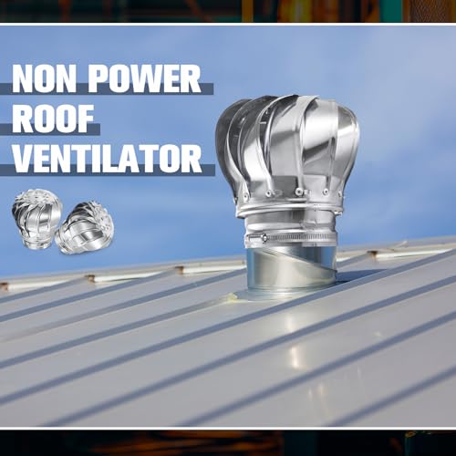 Tandefio 2 Pcs Turbine Roof Vent, 4 In/110mm Stainless Steel 201 110mm