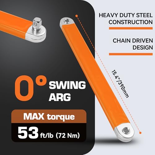 KOOPOOL 3/8" Offset Extension Wrench, Wrench Extender for Tight Place Orange