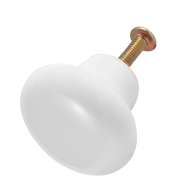 KEILEOHO 30 Pack Ceramic Cabinet Knobs, Vintage White Round Drawer Knobs with 30 PCS Screws, Cabinet Knobs Pull Handle for Drawer, Dresser, Door, Kitchen