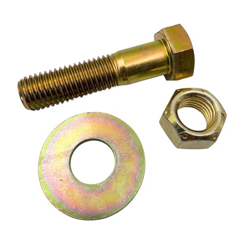 3/4"-10 x 3 Grade 8 Bolts (4-Pack) – Heavy-Duty Hex Bolts Includes USS Flat Washers & All Metal Prevailing Torque Lock Nuts – High-Strength SAE J429 3.0" Coarse Thread Yellow Zinc