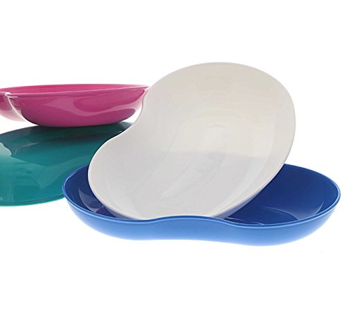 4x Kosmetex kidney bowl made of plastic, food-safe, disinfectable, autoclavable, assorted colors, set of 4 (pack of 1)
