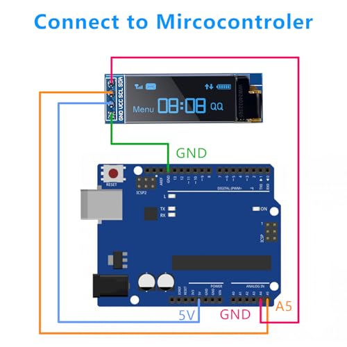 3pcs 0.91 Inch I2C Display Module, IIC I2C Display OLED Display Module 128 x 32 3.3 V/5 V for Arduino and Other Microcontrollers (Blue)