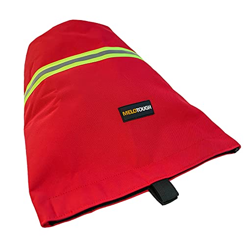 MELOTOUGH Firefighter Bag Fireman SCBA Air Respirator Storage Bag (Red) + 7-Pocket Firefighter Tool Pouch with Carry Handle and Flap, Fits in Bunker Gear Pocket, Firefighter Pants,Red