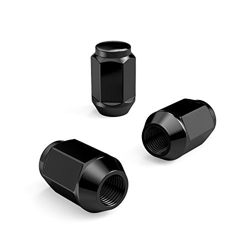 StanceMagic - 23pcs Black 1/2x20 Bulge Closed End Lug Nuts - Cone Seat, 1.4 inch Length, 13/16" 21mm Hex - Compatible with Jeep Wrangler TJ JK Cherokee XJ Wrangler Liberty Rubicon CJ5 CJ7 ZJ WJ WK 1/2"x20 (1.4in Height) Bulge (13/16" Hex)