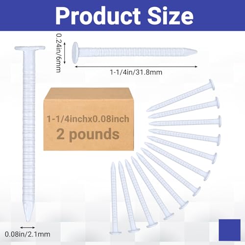 Tandefio White Trim Nails 304 Stainless Steel Panel Nails 2 lb, 1-1/4 Inch