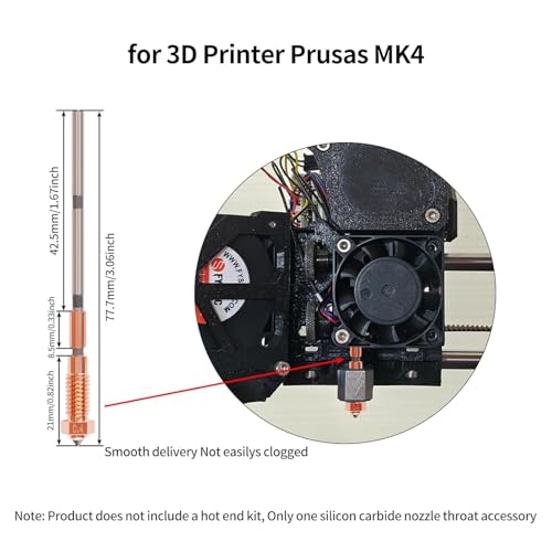 Phaetus Upgrade Nextruder Prusa 0.4mm Silicon Carbide Nozzle 3D Printer Accessories for MK4 MK4S XL MK3.9 MK3.9S Hotend: Heat Break with EndCoat Coating - Keep Printing Filament Up to 154LB