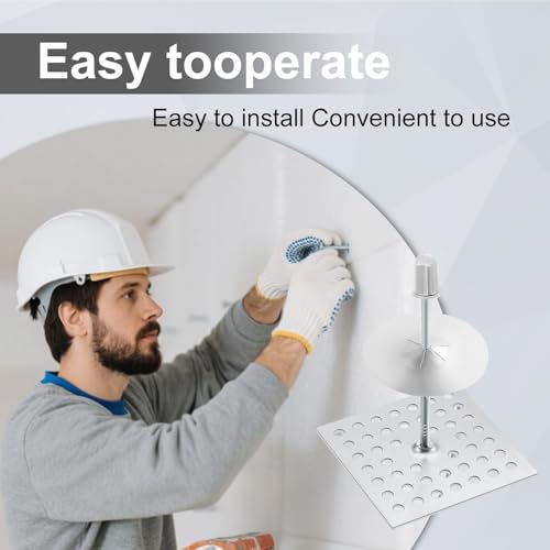 100 Set Insulation Pins，1.5 Inch Self Locking Washers Round,Insulation Stick Pins,Insulation Flat Washer Set, for Wall and Ceiling (A100PCS) A100PCS