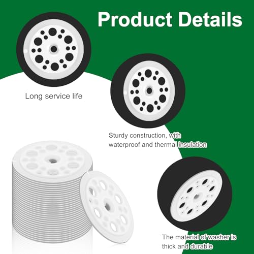 800 Pcs 46 mm White Plastic Washer, Foam Board Fasteners and Load Spreading Polypropylene Washers for Fixing and Fastening Rigid Foam Insulation Board Panels