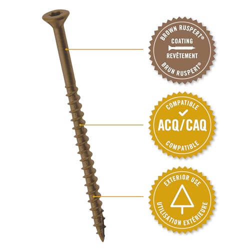 Nuvo Iron #10 Screw, 3 1/2", Torx Head, Brown, 150 Count