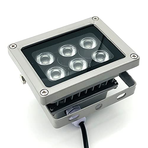 Infrared Illuminator, 940nm 6 LEDs 60 Degree Wide Angle IR Illuminator for Night Vision,Waterproof LED Infrared Light for CCTV Camera, Security Camera, No Power Adapter 940nm IR 60 degree