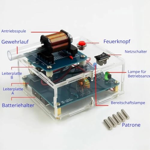 DIY Coilgun Soldering Exercise Set, Electromagnetic Transmitter, Electronic Kit, Shooting Game Set, Soldering Kit, DIY Kit Electronic Kit, Shooting Game Soldering Kit, Mini Voltage Converter Module