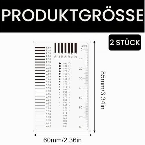 Crack Ruler, Crack Width Ruler, Crack Width Gauge Set, Expert Scale Ruler, Ruler for Appraisers, Car Valuators and Craftsmen, High Precision, Easy to Use (Pack of 2)