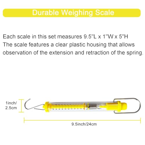 Plastic Balance Hanging Spring Scale Set of 5,1N,5N,10N,20N,30N Yellow