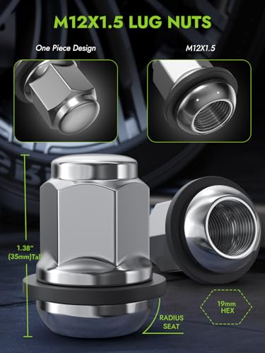 AUTOPTIM M12x1.5 OEM Lug Nuts - 20 Pcs Chrome for Honda Factory Style Wheel M12x1.5(OEM)