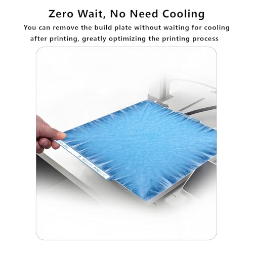 257X257mm Cool Build Plate for Bambu Lab P1S/P1P/X1C/X1E/A1, Low Temperature Double Sided Textured PEI Upgrade Build Plate Platform for A1/P1/X1 3D Printers, No Heating & Strong Adhesion 257X257mm for X1/P1/A1