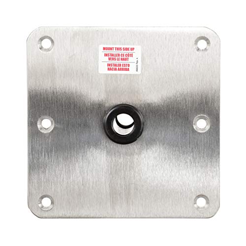 Attwood SP-67739-T Lock’N-Pin ¾-Inch Pin Base — 7x7-Inch Base, Threaded, Acetal Bushing, Pre-Drilled for Mounting One Size