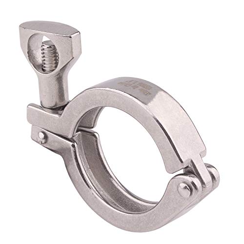 DERNORD Stainless Steel 304 Single Pin Heavy Duty Tri-clamp with Wing Nut for Ferrule TC with 1 pc Silicone Gasket (1.5" Tri-clamp + Silicone Gasket) (10 Pack) 1.5 Inch Tri clamp Size: 10 Pack