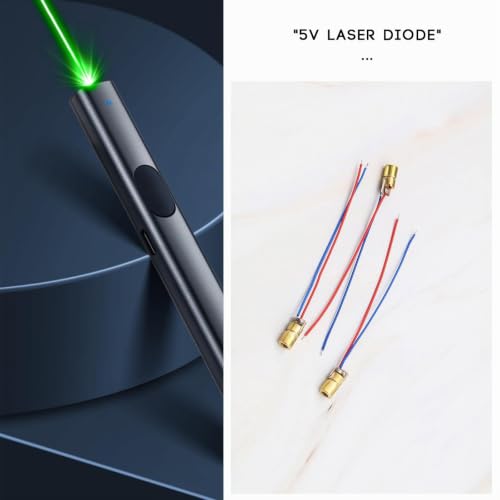 OTOTEC 20 Pieces Red Laser Diode 5V 650nm Less than 5mW Red Dot Laser Head Diode for Level Gauge Soil Instrument 75mm Long