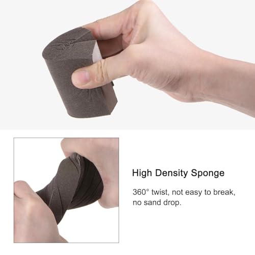HARFINGTON 10pcs Fine Sanding Sponge Blocks 240-320 Grit Foam Sanding Block for Polishing Kitchen Metal Wood Drywall, 100x70x25mm