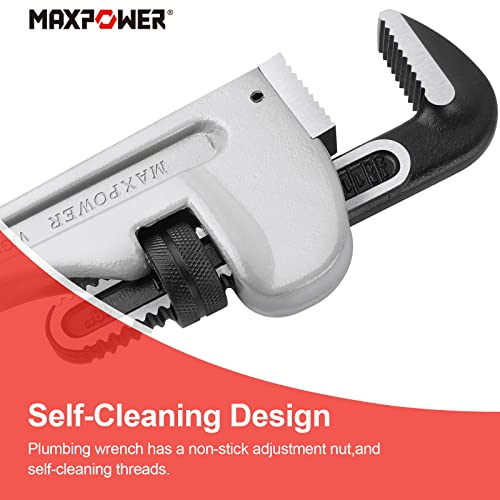 MAXPOWER 18-inch Pipe Wrench, 2.5 inch Jaw Opening Capacity