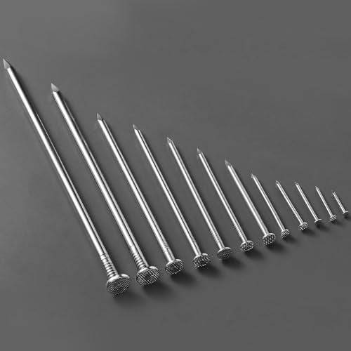 3-1/2 inch Hardware Nails, (125pcs) 2 lbs Stainless Steel Nails, Nails for Hanging Pictures, Long Nails, Wall Nails, Wood Nails 3-1/2 in-2LB Silver
