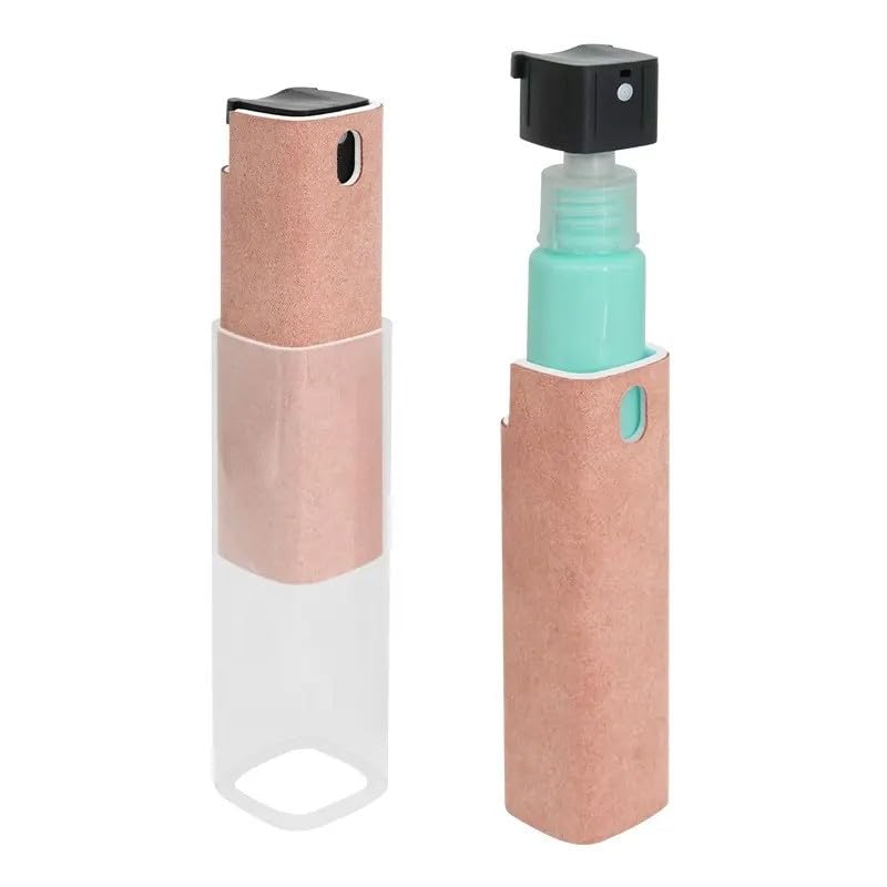 Touchscreen Mist Phone Screen Cleaner for All Phones Laptop and Tablet 2 in 1 Spray and Microfiber Cloth Mini Portable… (Light Pink) LIGHT PINK