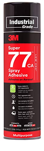 Bundle of 3M Hi-Strength 90 Spray Adhesive, Permanent, Clear Glue, Will Spray Upside Down + 3M Super 77 Multipurpose Permanent Spray Adhesive Glue, Low VOC Hi-Strength 90 - Low VOC Bundle of 90 + 77 - Low VOC 19 oz