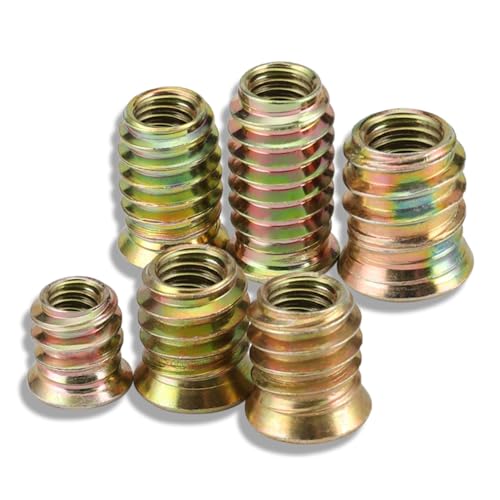 200pcs Threaded Inserts for Wood,1/4"-20 5/16"-18 Screw in Nut Kit,10 Sizes 1/4"-20 / 5/16"-18 Assortment Kit