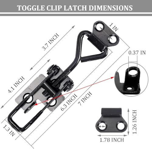 8Pack Heavy Duty Toggle Clamp Latch 4003 Style, Black Toggle Clamps Black-8pcs
