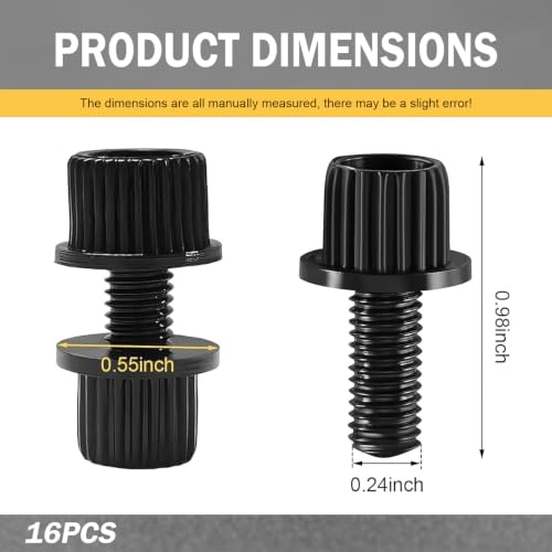 16PCS License Plate Bolts, 6mm Motorcycle License Plates Screw Kit