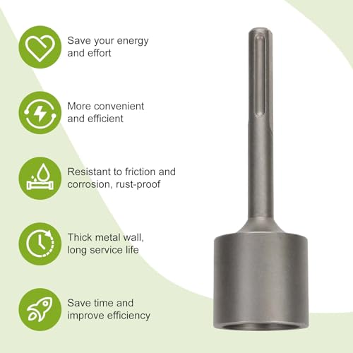 Werhoo SDS-Max T Post Driver 2in, Fits SDS Max Rotary & Demolition Hammers SDS Max T-Post Driver 2in