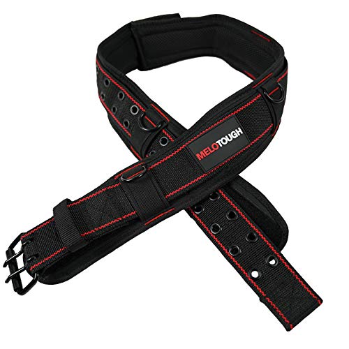 MELOTOUGH Magnetic Suspenders Tool Belt Suspenders with Large Moveable Phone Holder + Padded Tool Belt with D ring for men construction Strong Durable Double Metal Roller Buckle