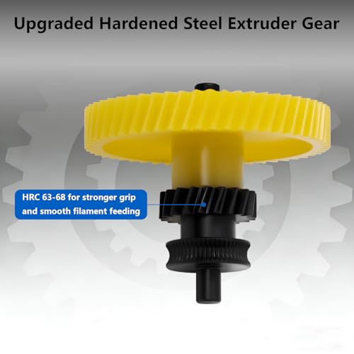 Upgrade Hardened Steel Extruder Gears Assembly for Bambu Lab P2S, Integrated Shaft Design Filament Drive Transmission Replacement Part Wear-resisting Extruder Dual Gears for P2S