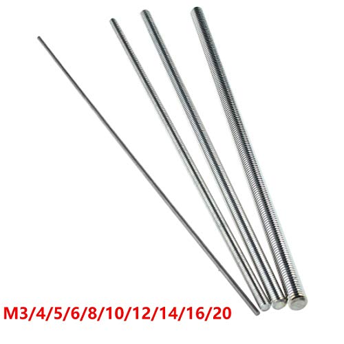 Stainless Steel Threaded Rods, M18-2.5 Thread Pitch, 250 mm Length (Pack of 2) M18x2.5x250mm